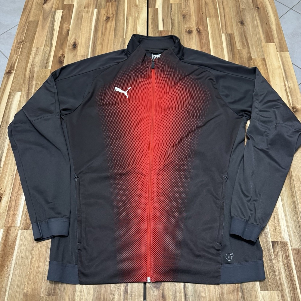 Puma Jacket Mens XL Gray Red Switzerland 2018 World Cup Stadium Soccer Track